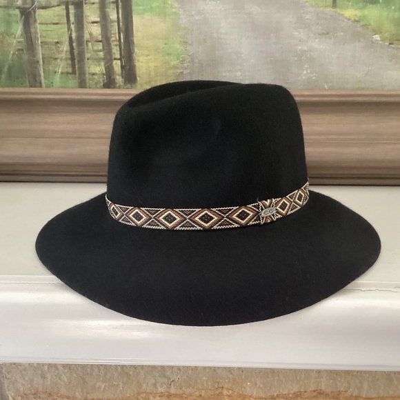 Lot Of 2 Wool Hats Fedora Western Black C&C Ribbon Mossy Green Leather One Size - Picture 2 of 14